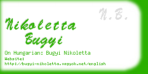 nikoletta bugyi business card